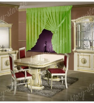 Кухонные занавески из тюля вуаль Цвет салатовый арт- Хельга -11 