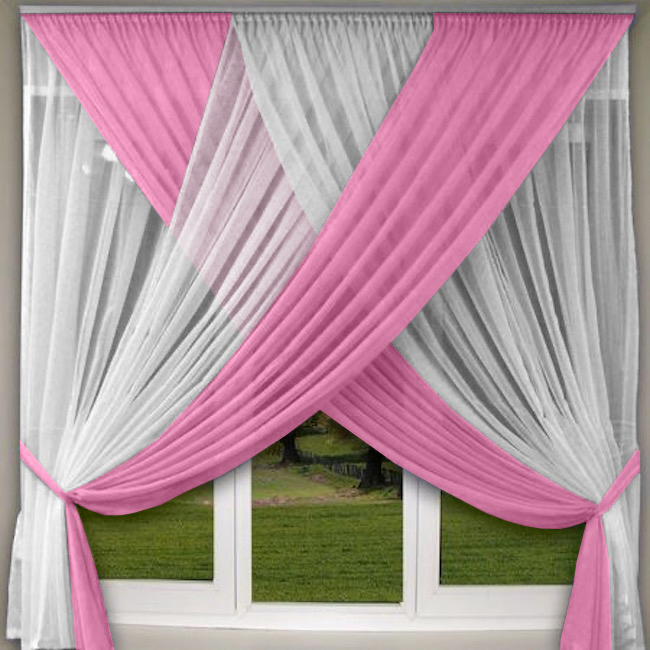 Занавески кухонные Моника. Цвет розовый. Арт -110012