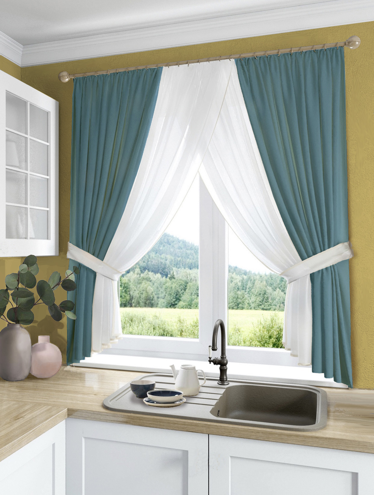 Кухонные шторы блэкаут арт - ФЩЛ - 877. Распродажа.