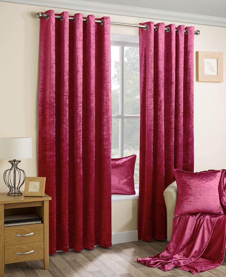 Бархатные шторы на люверсах цвет бордовый арт - 3