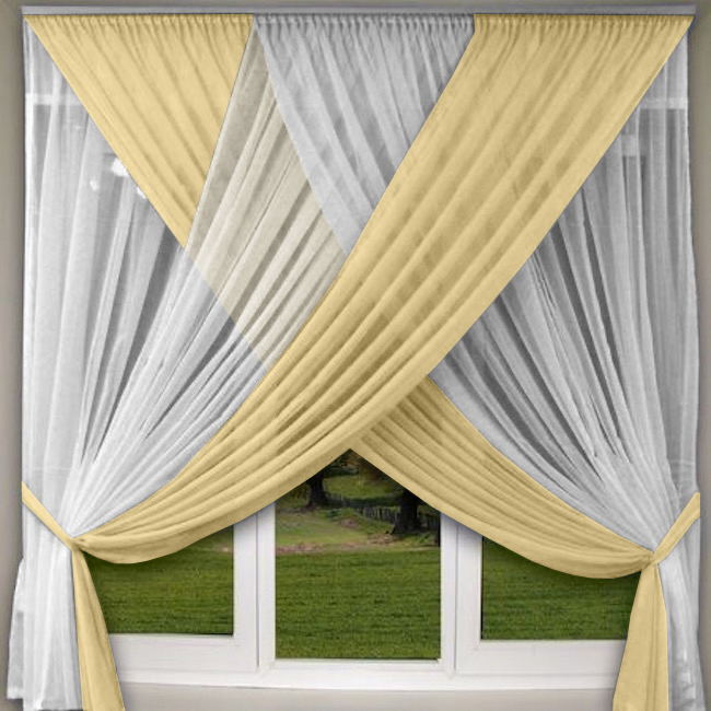 Занавески кухонные Моника. Цвет бежевый. Арт -1100