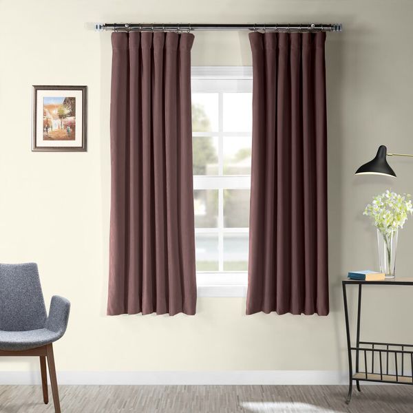 Короткие шторы блэкаут шоколадный ППР до подоконника арт - 3