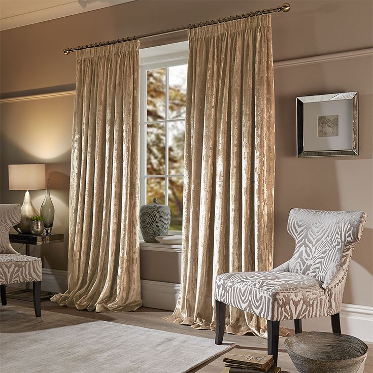 Бархатные шторы на шторной ленте цвет бежевый арт - 6