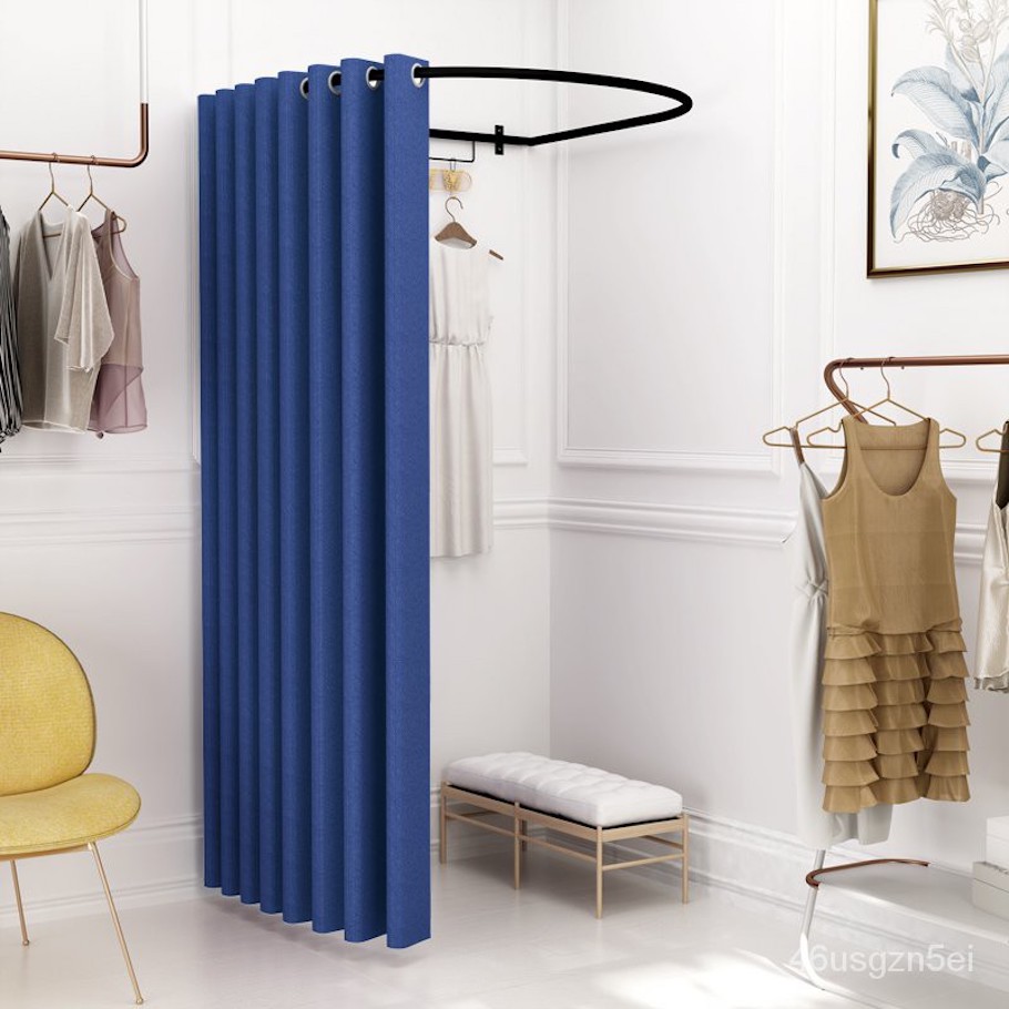 Шторы для примерочной на люверсах цвет синий арт-3