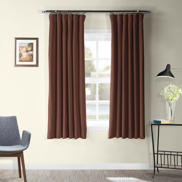 Короткие шторы блэкаут коричневый ППР до подоконника арт - 11