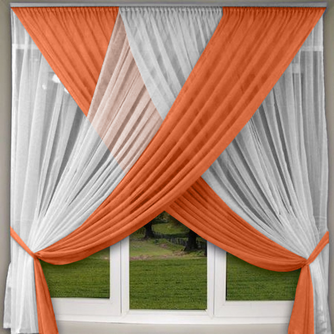 Занавески кухонные Моника. Цвет шоколадный. Арт -11008