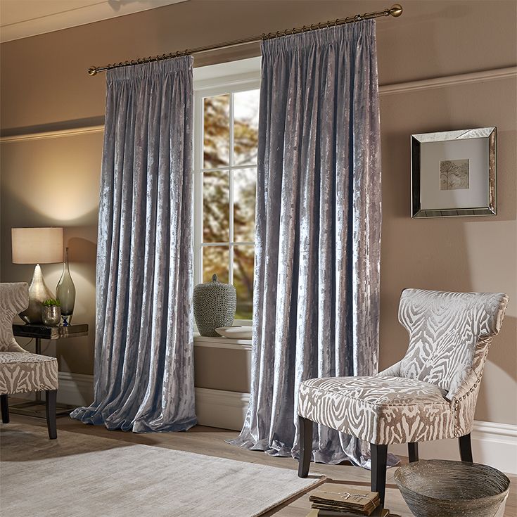 Бархатные шторы на шторной ленте цвет серый арт - 8