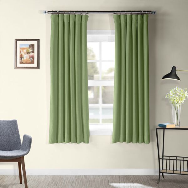 Короткие шторы блэкаут зеленый ППР до подоконника арт - 9