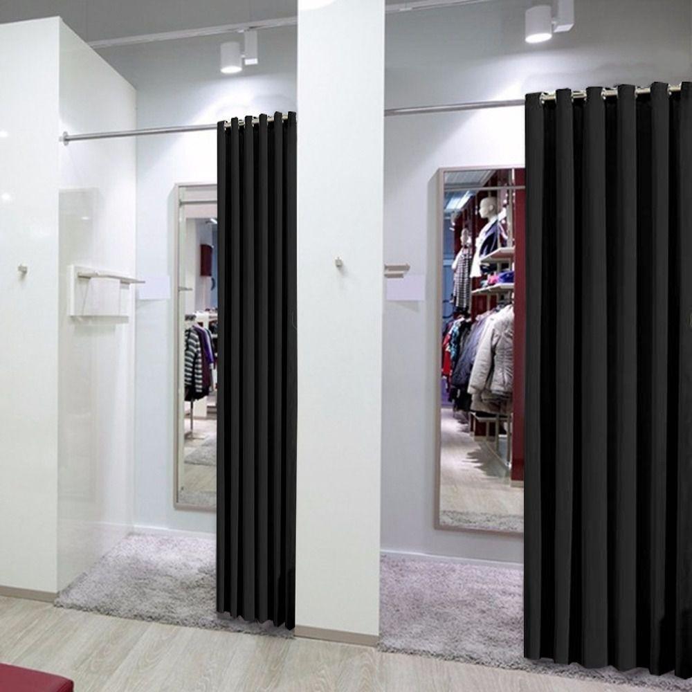 Шторы для примерочной на люверсах цвет черный арт-1