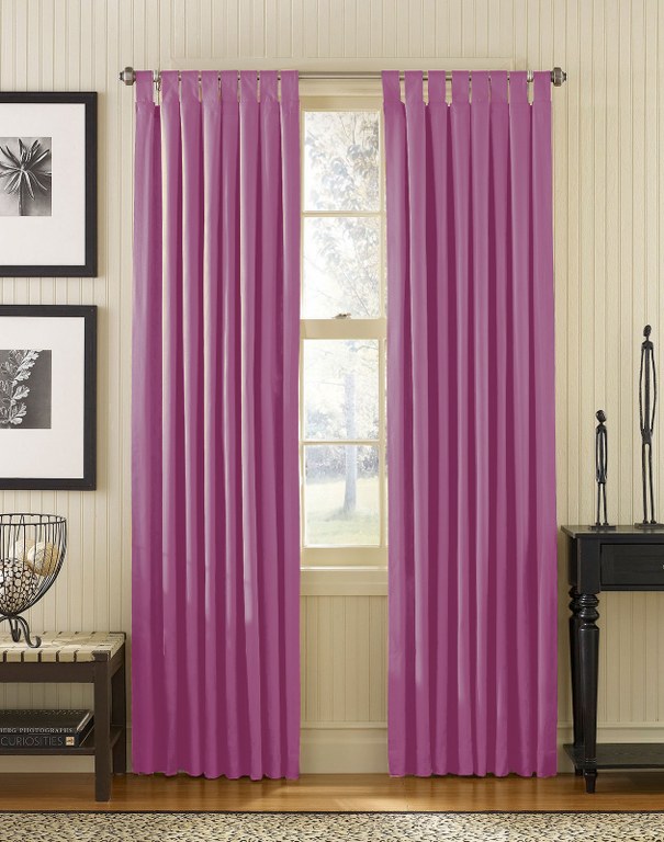 фиолетовые шторы на петлях