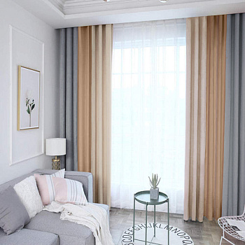 Трехцветные шторы блэкаут арт - 28