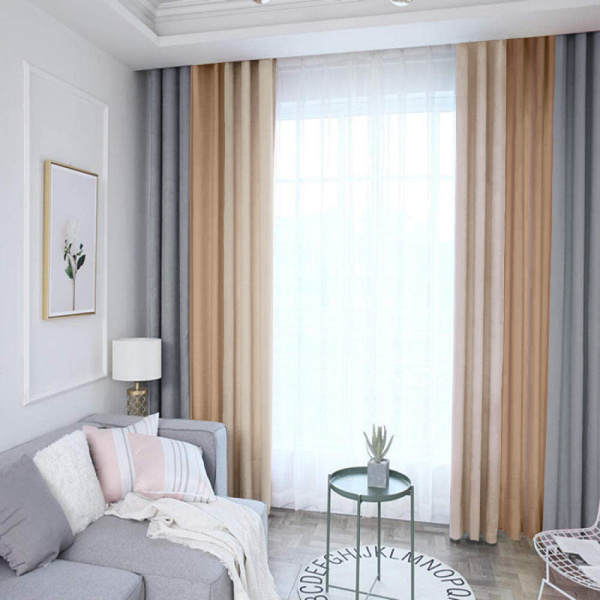 Трехцветные шторы блэкаут арт - 28