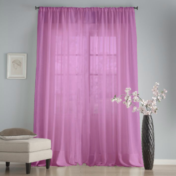 Готовый тюль цвет Сиреневый, матовый.