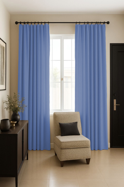 Шторы блэкаут голубой по акции арт - ППР - 15