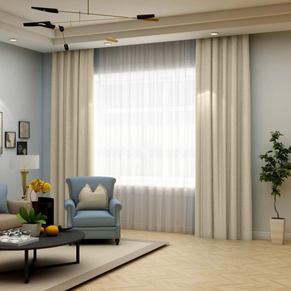 Шторы блэкаут бежевый по акции арт - ППР - 13