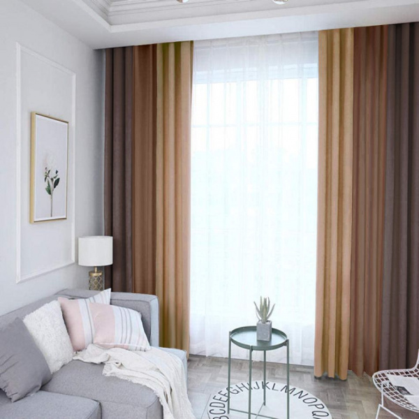 Трехцветные шторы блэкаут без тюля арт - ИСР - 326. Распродажа.