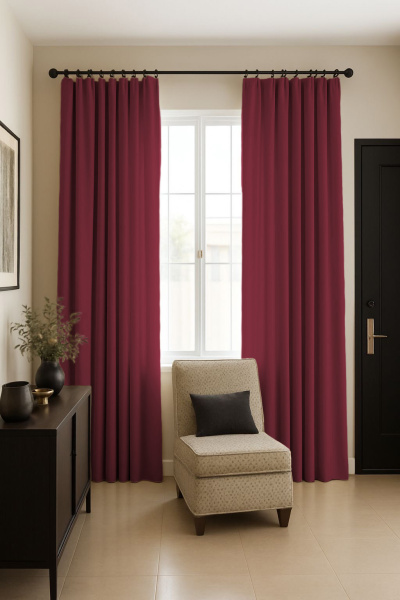 Шторы блэкаут бордовый по акции арт - ППР - 8