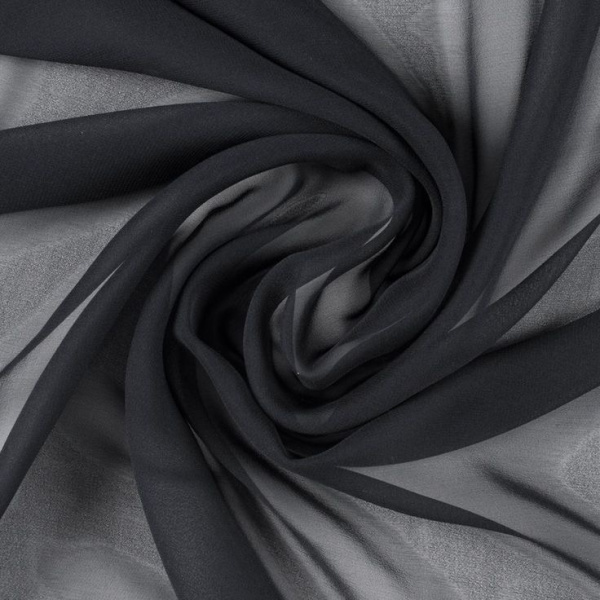 Готовый тюль цвет черный, матовый.