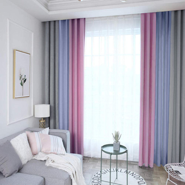 Трехцветные шторы блэкаут арт - 11