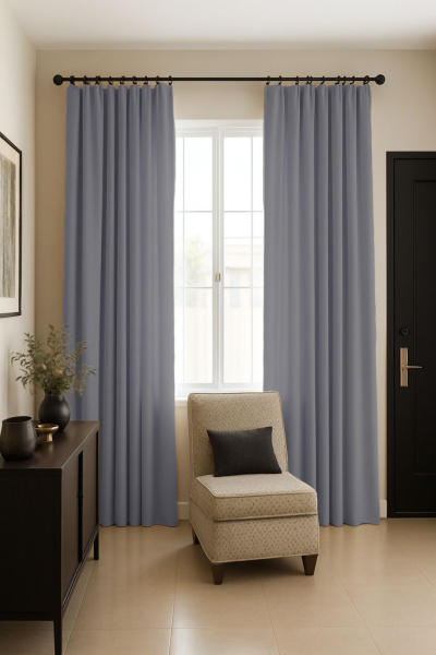 Шторы блэкаут серый по акции арт - ППР - 10