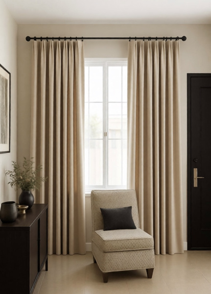 Шторы блэкаут бежевый по акции арт - ППР - 13