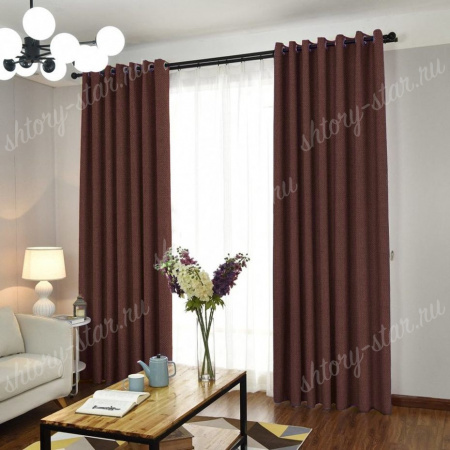 Шторы блэкаут Рогожка на люверсах арт - 7