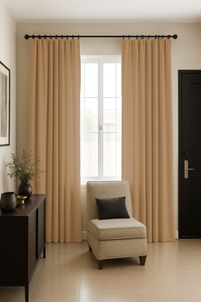 Шторы блэкаут темно-бежевый по акции арт - ППР - 12