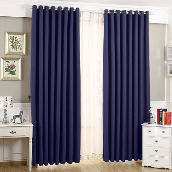 Шторы блэкаут на люверсах цвет синий арт - 7