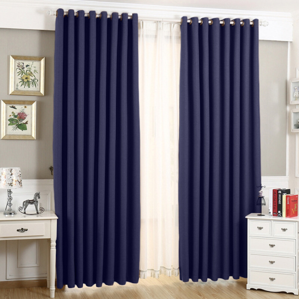 Шторы блэкаут на люверсах цвет синий арт - 7