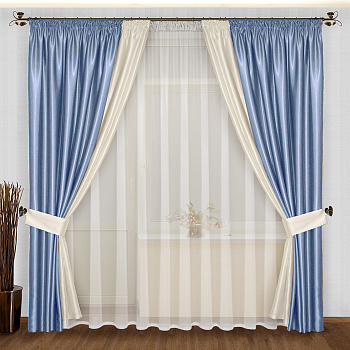 Двухцветные комбинированные шторы блэкаут арт - 15