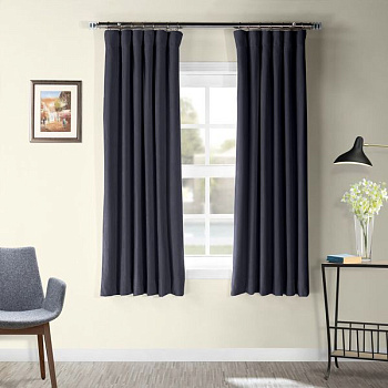 Короткие шторы блэкаут черный ППР до подоконника арт - 4