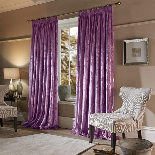 Бархатные шторы на шторной ленте цвет сиреневый арт - 9
