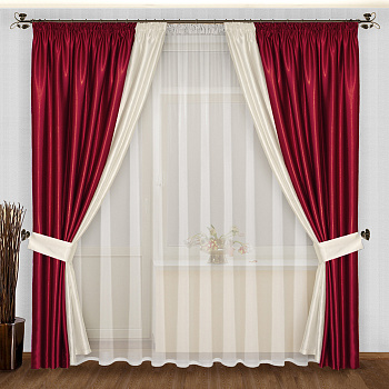 Двухцветные комбинированные шторы блэкаут арт - 8