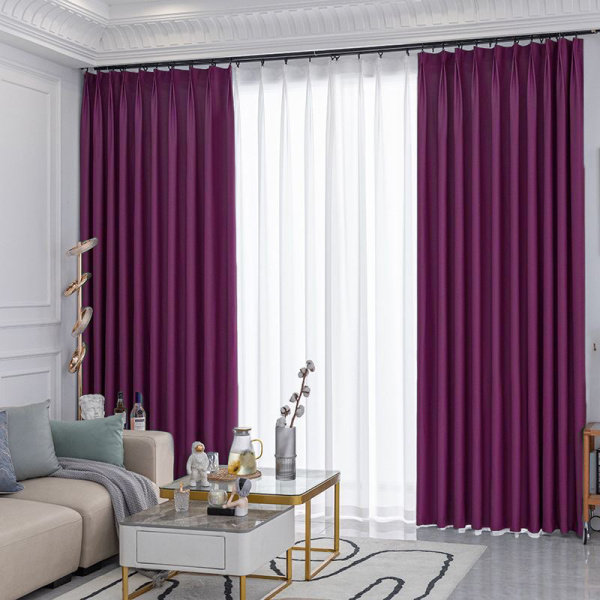 Шторы блэкаут с тюлем фиолетовый - 2