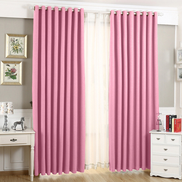Шторы блэкаут на люверсах цвет розовый арт - 1