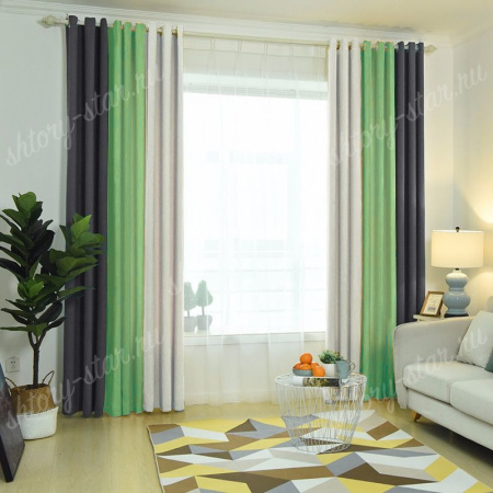 Шторы на люверсах блэкаут из трех цветов арт - 24
