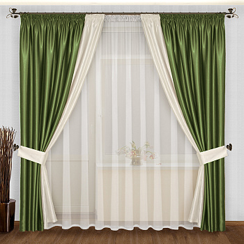 Двухцветные комбинированные шторы блэкаут арт - 9