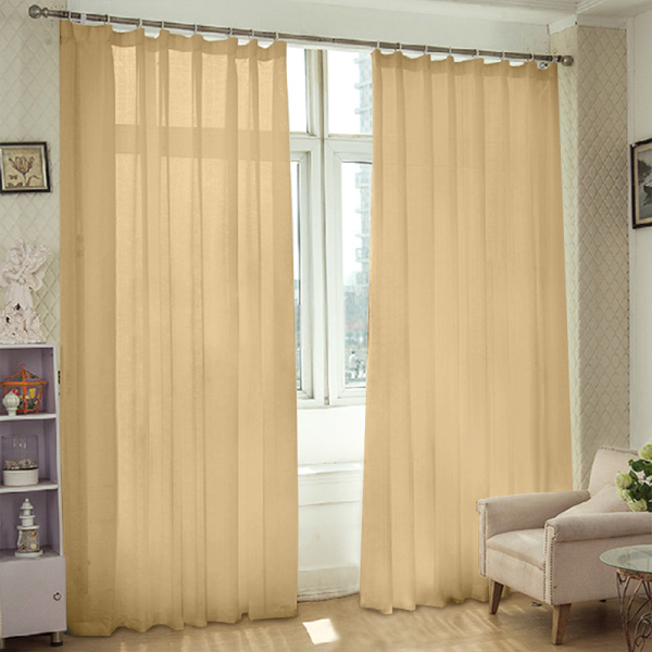 Тюль бежевый из двух полотен