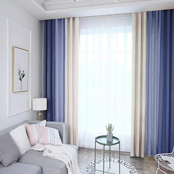 Трехцветные шторы блэкаут арт - 9