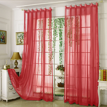 Тюль однотонные бордовый высотой до 3,50 м арт - 3