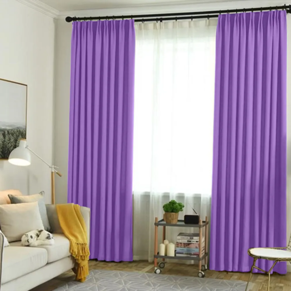 Плотные шторы из габардина цвет сиреневый арт-11