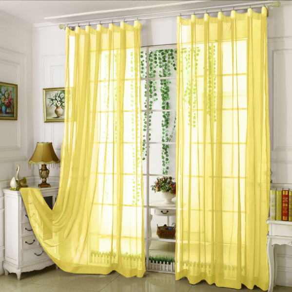 Тюль однотонные желтый высотой до 3,50 м арт - 15