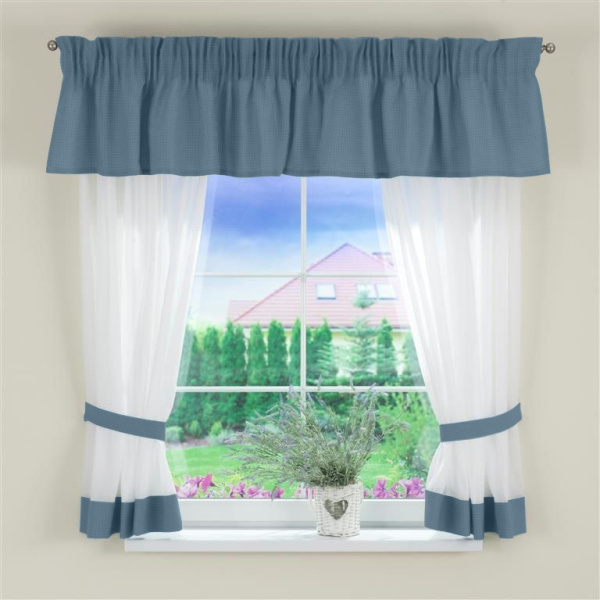 Шторы для кухни арт Клеточка - 3