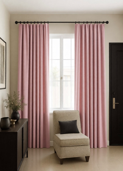 Шторы блэкаут розовый по акции арт - ППР - 1