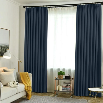 Плотные шторы из габардина цвет графитовый арт-3