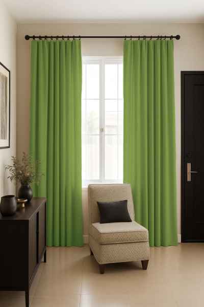 Шторы блэкаут салатовый по акции арт - ППР - 16