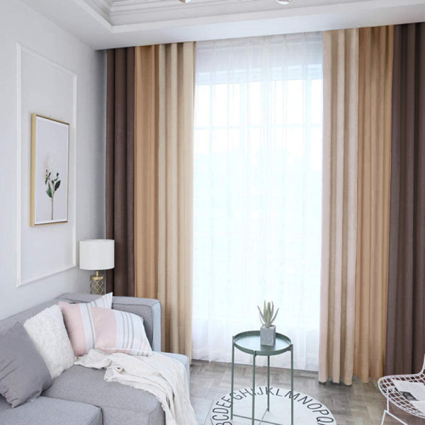 Трехцветные шторы блэкаут арт - 2