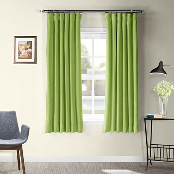 Короткие шторы блэкаут салатовый ППР до подоконника арт - 16