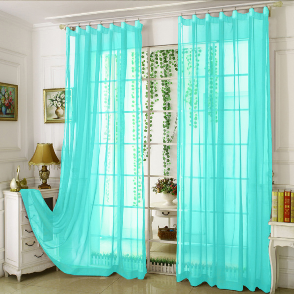 Тюль однотонные бирюзовый высотой до 3,50 м арт - 18