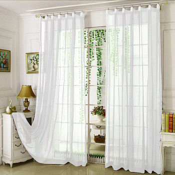 Тюль однотонные белый высотой до 3,50 м арт - 1